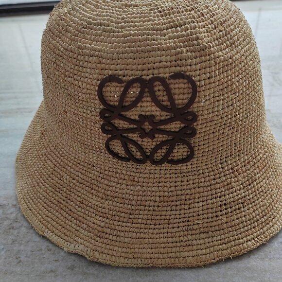 LOEWE x Paula\'s Ibiza Raffia & Leather Bucket Hat main image 7